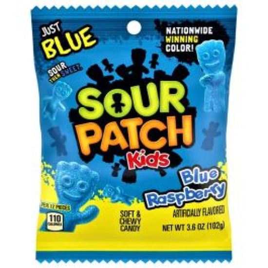 SOUR PATCH BLUE RASPBERRY 3.6OZ/ 12PCS Peg Bags image