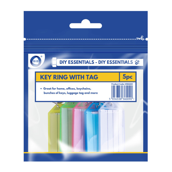 5Pc Key Ring With Tag - Pack of 1