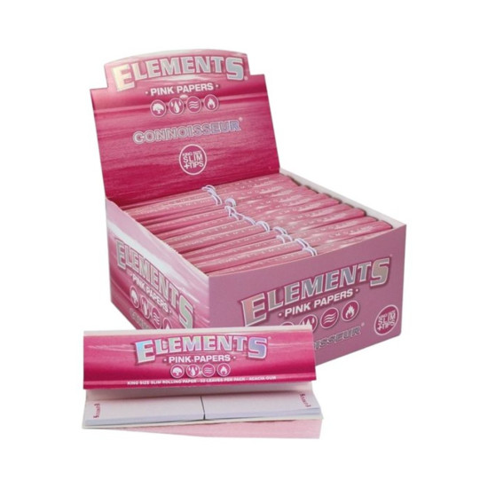 Elements Pink Papers Connoisseur - King Size Slim + Tips image