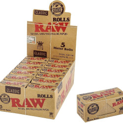 RAW Classic King Size Slim 5 Meter(16FT +) Natural UNREFINED Rolling Paper Rolls 