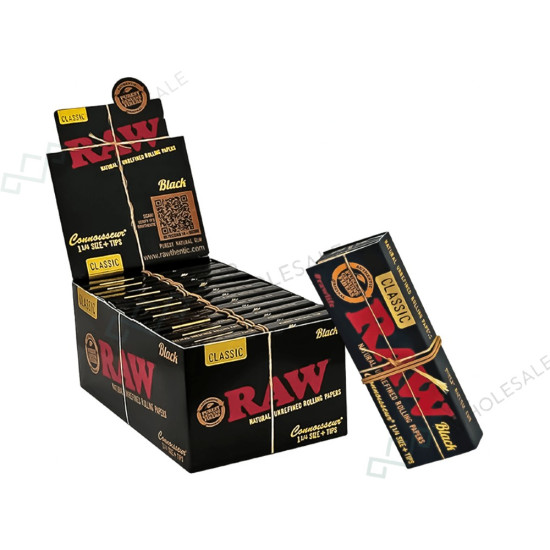 Raw Connasseur 11/4 size + tips classic black image