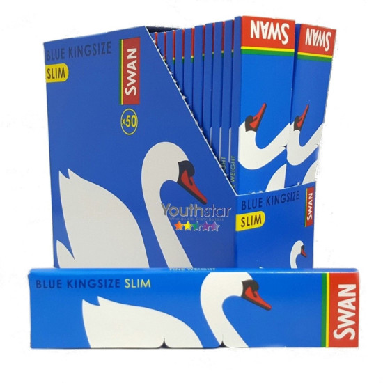 Swan Blue King Size Slim Cigarette Rolling Papers image