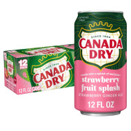 Canada Dry Strawberry Fruit Splash Flavour - Pack of 12 x 12oz